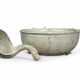 A GREEN-GLAZED POTTERY BOWL AND LADLE - photo 1