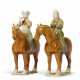 A PAIR OF TANG-STYLE SANCAI-GLAZED POTTERY FIGURES OF EQUESTRIAN MUSICIANS - photo 1