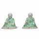 A PAIR OF FAMILLE VERTE FIGURES OF SEATED MONKS - фото 1