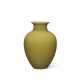 A CARVED YELLOW-ENAMELED OVIFORM VASE - фото 1
