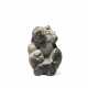 A CARVED GREYISH-GREEN AND BLACK JADE CARVING OF A FOREIGNER AND MYTHICAL BEAST - фото 1