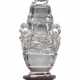 A CARVED ROCK CRYSTAL 'BUDDHIST LION' FLATTENED VASE AND COVER - photo 1