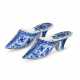A PAIR OF DUTCH DELFT BLUE AND WHITE INITIALED MODELS OF SHOES - photo 1