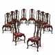 A SET OF TEN WALNUT DINING CHAIRS - фото 1