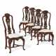 A SET OF FIVE WALNUT DINING CHAIRS - фото 1