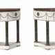 A PAIR OF MARBLE-VENEERED AND SCAGLIOLA DEMILUNE-FORM JARDINIERES - photo 1