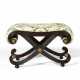 A REGENCY BRASS-MOUNTED ROSEWOOD GRAINED X-FORM STOOL - photo 1
