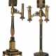 TWO GEORGE IV BRONZE AND GILT-­LACQUERED BRASS COLZA OIL LAMPS - photo 1