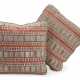 TWO INDONESIAN SARONG COVERED THROW CUSHIONS - photo 1