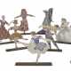 A SET OF ELEVEN PAINTED WOOD FIGURINES REPRESENTING DANCERS OF THE DIAGHILEV BALLET RUSSES - Foto 1