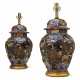 A PAIR OF SAMSON PORCELAIN LACQUERED VASES AND COVERS MOUNTED AS LAMPS - photo 1