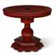 A CHINESE RED AND POLYCHROME- DECORATED CENTER TABLE - photo 1