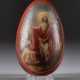 A LARGE LACQUERED EGG SHOWING THE ANASTASIS AND ST. ALEXANDER NEVSKY - фото 1
