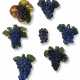 A GROUP OF SEVEN DUTCH DELFT POLYCHROME MODELS OF GRAPES - фото 1