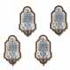FOUR BRONZE-MOUNTED DUTCH DELFT BLUE AND WHITE TILE WALL LIGHTS - photo 1