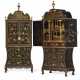 A PAIR OF CHINESE EXPORT BLACK AND GOLD LACQUER CABINETS ON CHESTS - фото 1