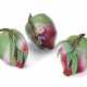 A SET OF THREE LARGE CHINESE ENAMELED COPPER MODELS OF PEACHES - photo 1