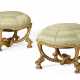 A PAIR OF FRENCH GILTWOOD ROPE-TWIST STOOLS - фото 1