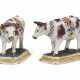 A PAIR OF DUTCH DELFT POLYCHROME MODELS OF COWS - фото 1