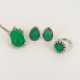 Chrysoprase-Diamond-Set: Ring, Pendant Necklace and Earclips - Foto 1