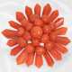 Brosche/Anhänger: dekorative Blütenbrosche aus feinster Mittelmeerkoralle, 40er-Jahre - фото 1