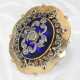 Ring: Sehr dekorativer, großer antiker Goldschmiedering mit Diamantrosen und blauem Farbstein - фото 1