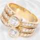 Ring: Breiter und solide gefertigter Goldschmiedering mit Brillant-/Diamantbesatz, ca. 1,71ct, 18K Gold - photo 1