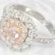 Ring: Sehr attraktiver, neuwertiger Brillant-Goldschmiedering aus 18K Weißgold, seltener pinker Diamant von 0,47ct - Foto 1