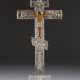 A WOOD CRUCIFIX WITH SILVER OKLAD - photo 1