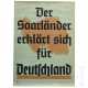 Plakat "Der Saarländer erklärt sich für Deutschland" mit Stempel des Propagandaamtes der NSDAP Gau Groß-Berlin, 1935 - фото 1