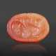 A GREEK CARNELIAN SCARAB WITH A WINGED SPHINX AND A LION - photo 1