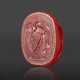 AN ETRUSCAN CARNELIAN SCARAB WITH A YOUTH WITH A STRIGIL - фото 1
