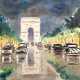 Maler des 20. Jh. "Paris- Champs Elyseés", Aquarell, unleserlich signiert und datiert (19)56 u.r., rücks. betitelt, 47x35 cm, hinter Glas im Passepartout und Rahmen - фото 1