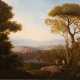 Italienischer Künstler 19. Jh., Umkreis Philipp Hackert (1737-1807) "Romantische Landschaft mit Personen", Öl/ Lw., doubliert, 64x87 cm, Rahmen - фото 1