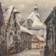 Andersen, E. (Lettischer Maler) "Winter in der Stadt", Litho., sign. u.l. und dat. ´79, 39/50, 83x59,5 cm, hinter Glas und Rahmen - фото 1