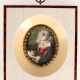 Miniatur "Ludwig van Beethoven", Öl/Bein, im Beinrahmen, ges. 10,3x9,3 cm - фото 1