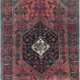 Teppich, rotgrundig mit durchgehendem Muster und Zentralmedaillon, Fransen gekürzt, 205x110 cm - Foto 1