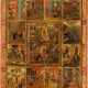 A LARGE ICON SHOWING THE TWELVE GREAT FEASTS OF ORTHODOXY CENTRED BY THE RESURRECTION AND HARROWING OF HELL - photo 1