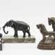 China u.a.: Wächterlöwe und Elefant, Bronzestatuetten. - photo 1