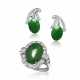 SET OF JADEITE AND DIAMOND RING AND EARRINGS - Foto 1