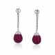 NO RESERVE - RUBY AND DIAMOND EARRINGS - Foto 1