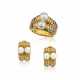 NO RESERVE - BULGARI CULTURED PEARL AND DIAMOND EARRINGS AND RING SET - фото 1