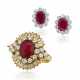 NO RESERVE - RUBY AND DIAMOND EARRINGS AND RING - фото 1