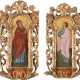 TWO ICONS FROM A CHURCH ICONOSTASIS SHOWING THE MOTHER OF GOD AND ST. JOHN FROM A CRUCIFIXION - фото 1