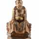 A carved polichrome wood figure of a wise man - фото 1