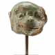 A green glazed ceramic head of a monkey - photo 1