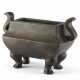 A bronze square shape censer with apocriphal Xuande mark - photo 1