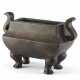 A bronze square shape censer with apocriphal Xuande mark - фото 1