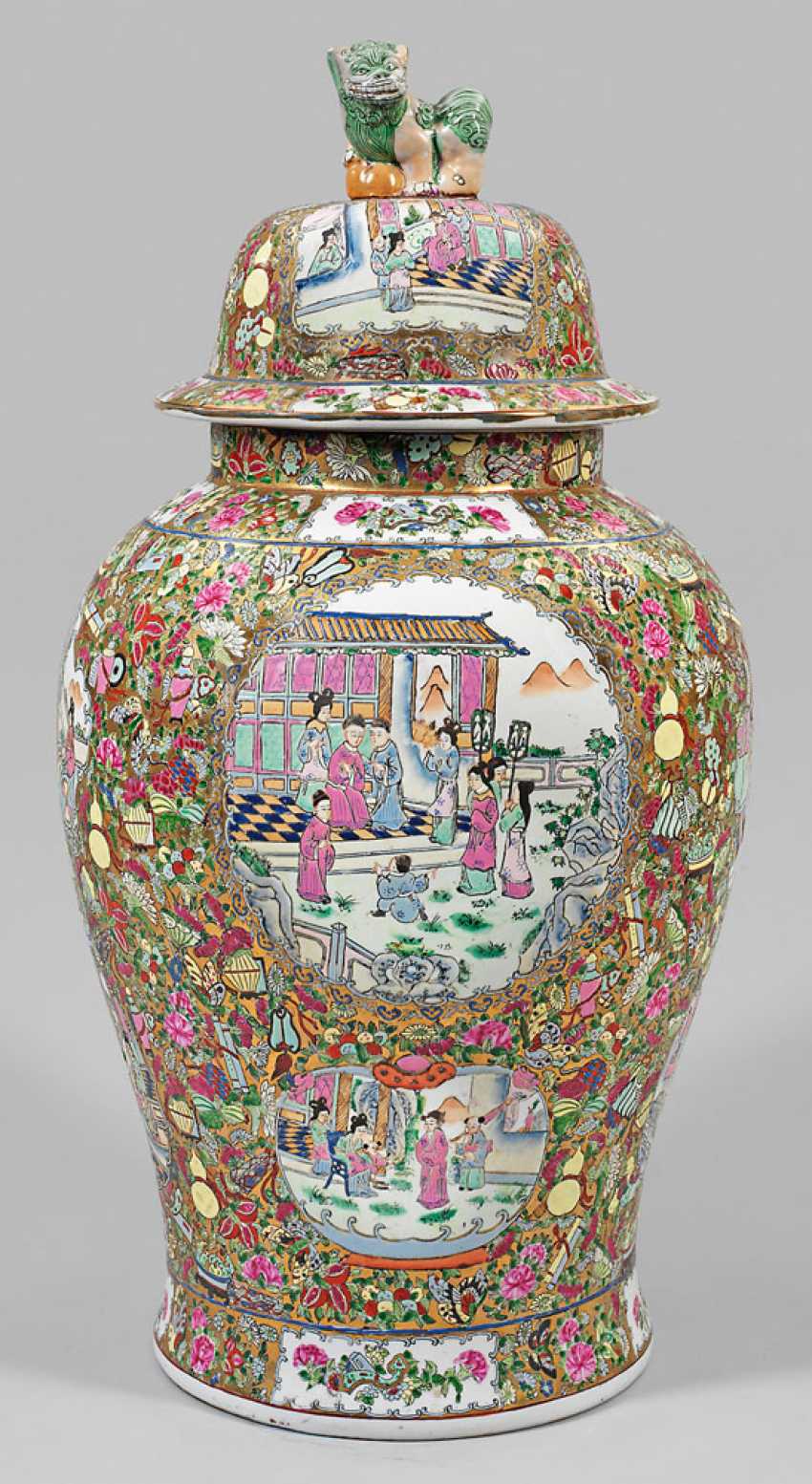 Large Lidded Vase With Famille Rose Decor Auction Catalog