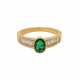 Ring mit Smaragd, ca. 0,85 ct, oval fac. - photo 1